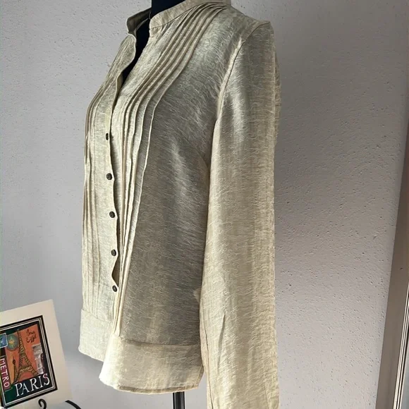 Cold water Creek woman’s Blouse small Color Cream - Picture 3 of 10